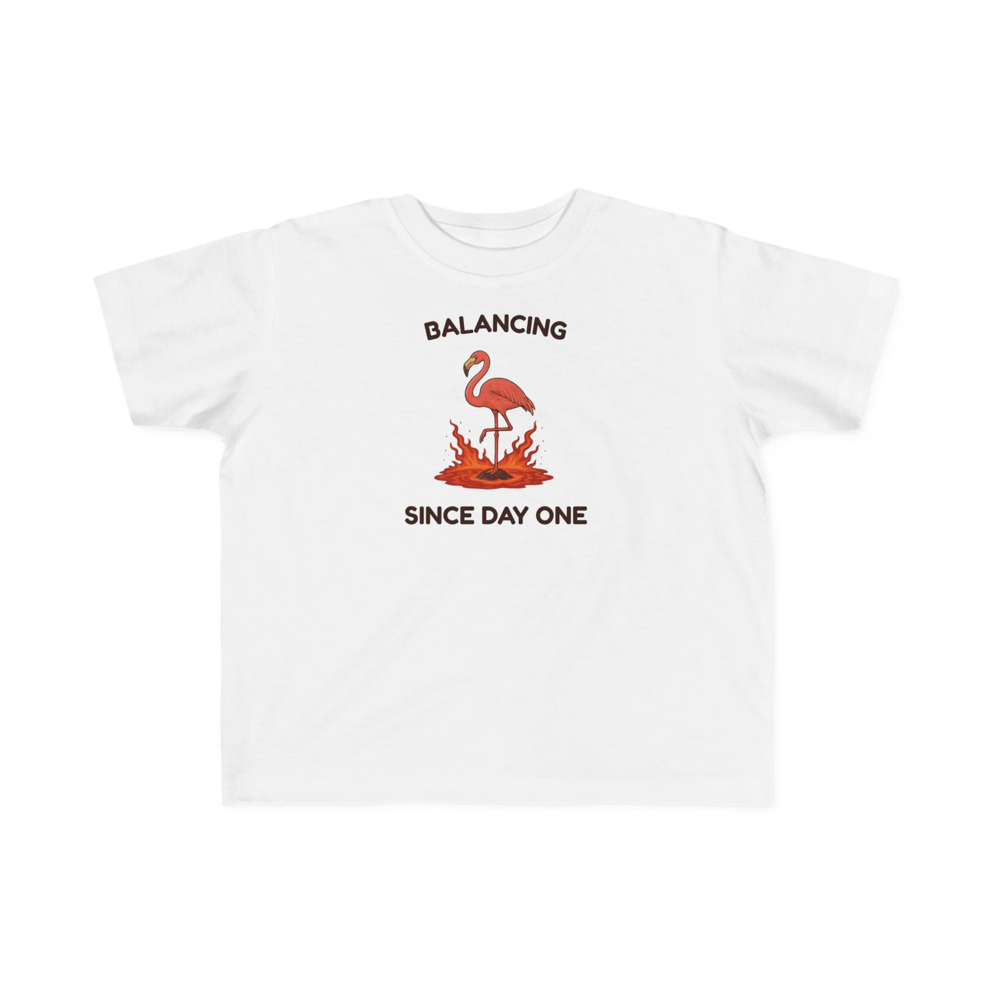 Balancing Since Day One - Toddler's Yoga Flamingo T-Shirt