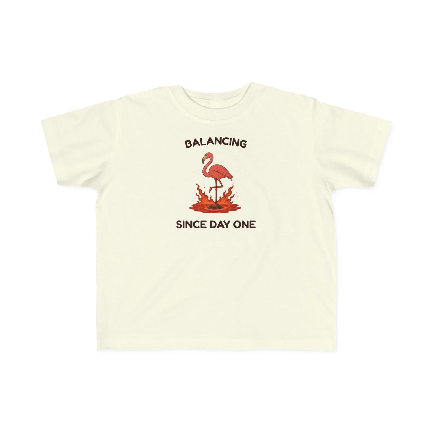 Balancing Since Day One - Toddler's Yoga Flamingo T-Shirt