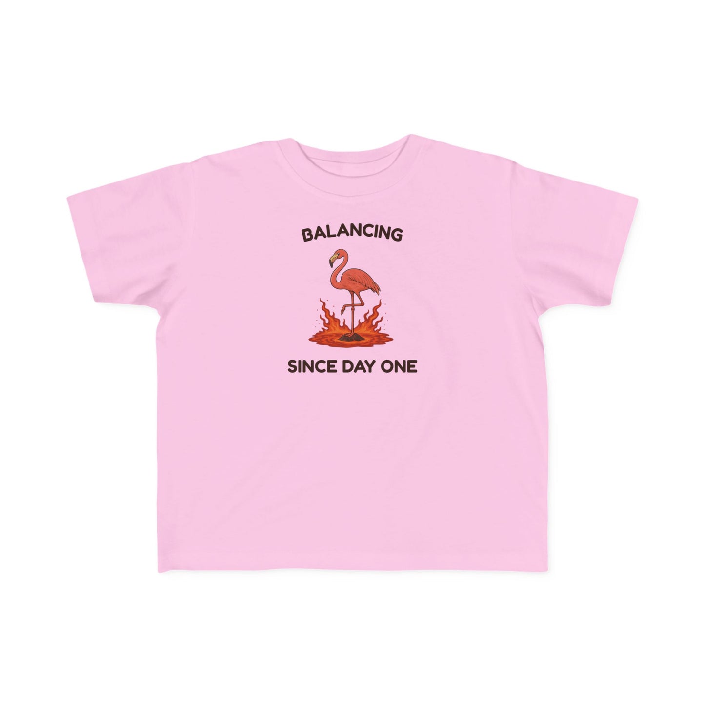 Balancing Since Day One - Toddler's Yoga Flamingo T-Shirt