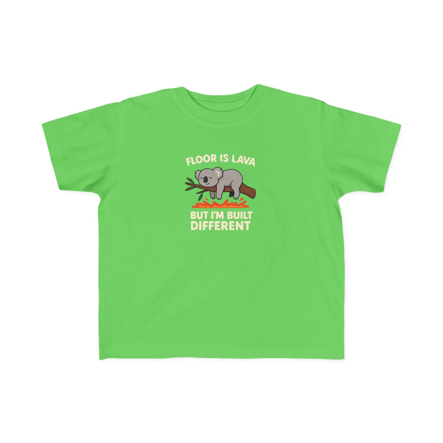 “Built Different” Koala – Funny Lava Game Shirt for Toddlers