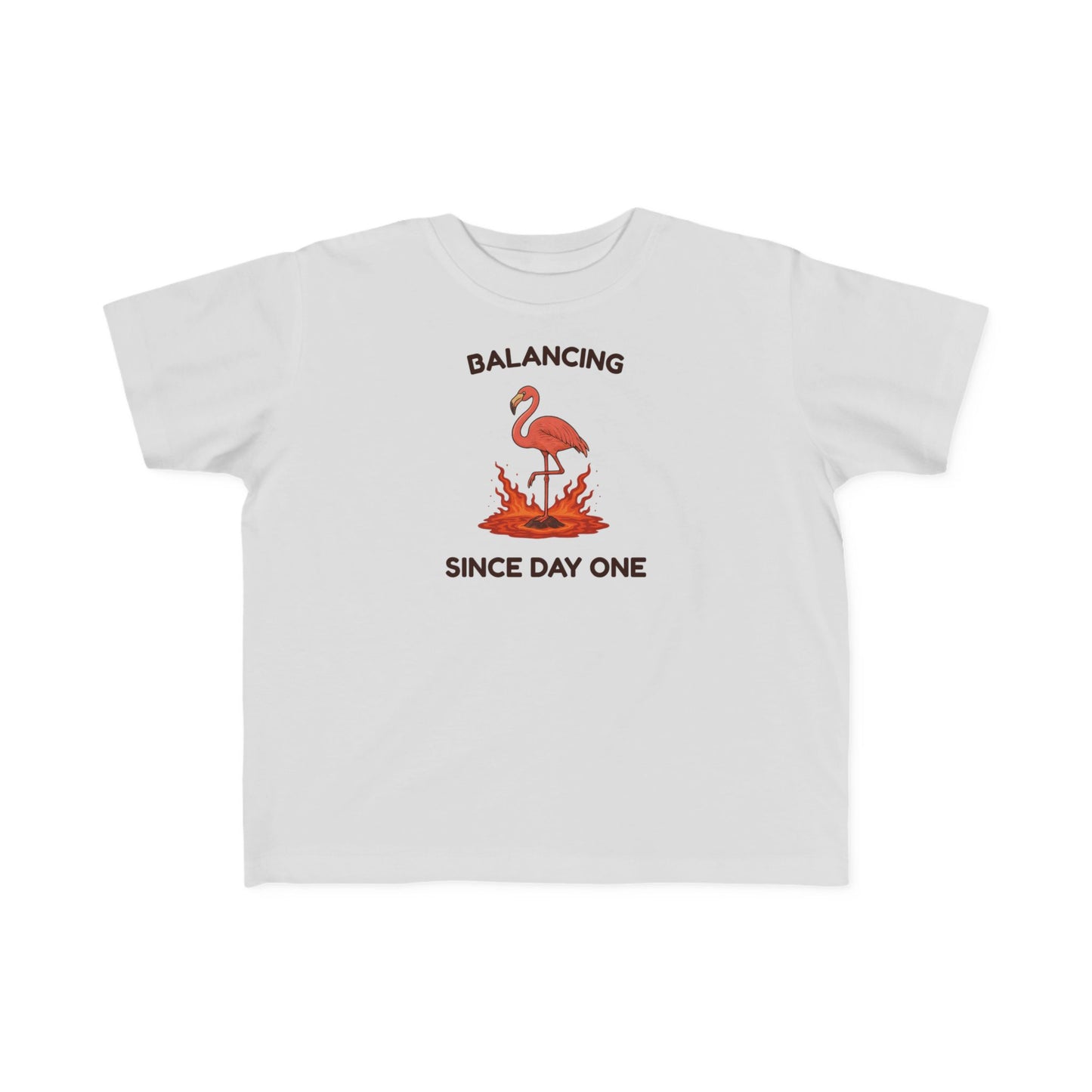 Balancing Since Day One - Toddler's Yoga Flamingo T-Shirt