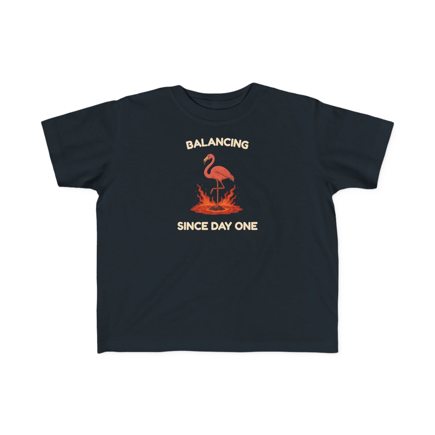 Balancing Since Day One - Toddler's Yoga Flamingo T-Shirt