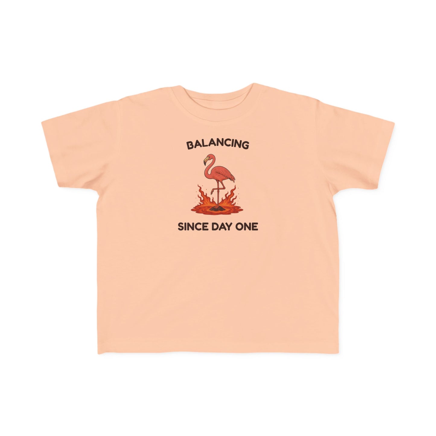 Balancing Since Day One - Toddler's Yoga Flamingo T-Shirt