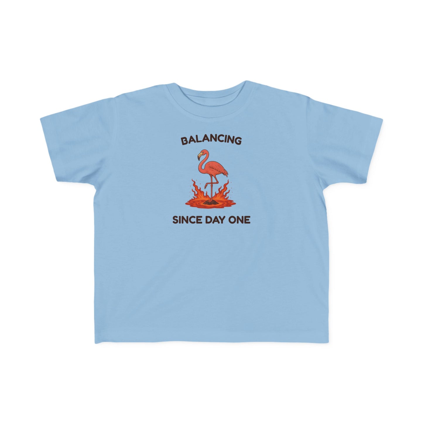 Balancing Since Day One - Toddler's Yoga Flamingo T-Shirt