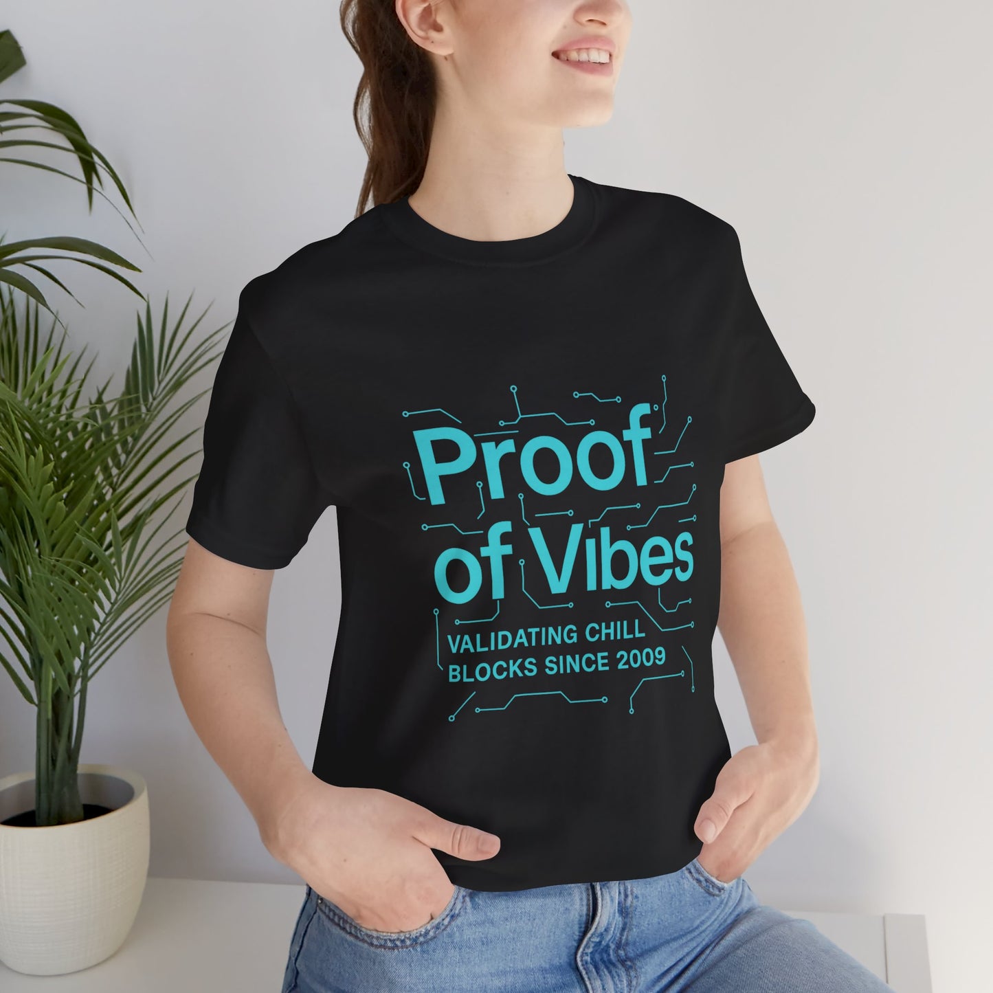 Proof of Vibes β Futuristic Bitcoin Circuit Tee
