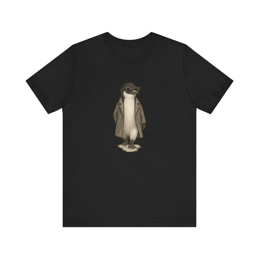 Waddle in Style – Cool Penguin in Trench Coat T-Shirt