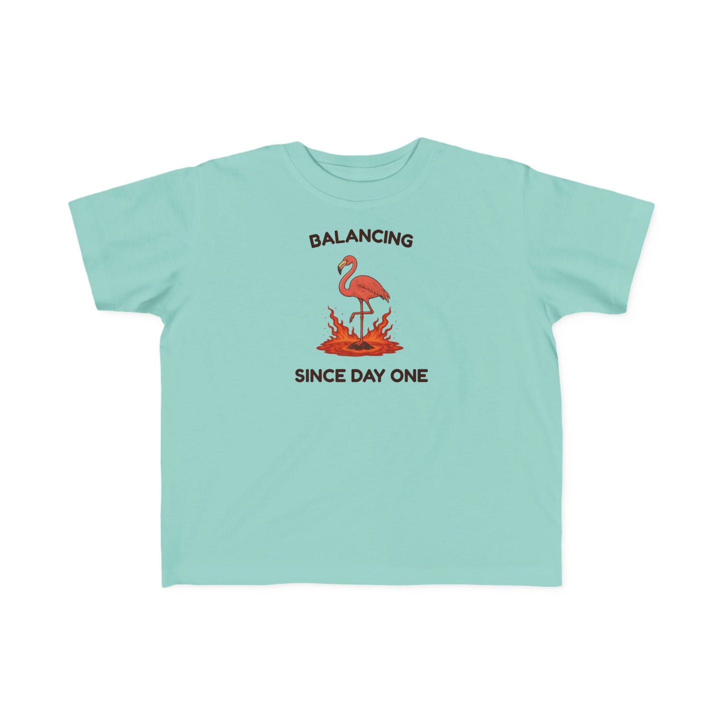 Balancing Since Day One - Toddler's Yoga Flamingo T-Shirt