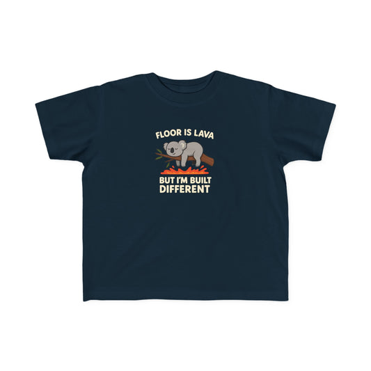 “Built Different” Koala – Funny Lava Game Shirt for Toddlers