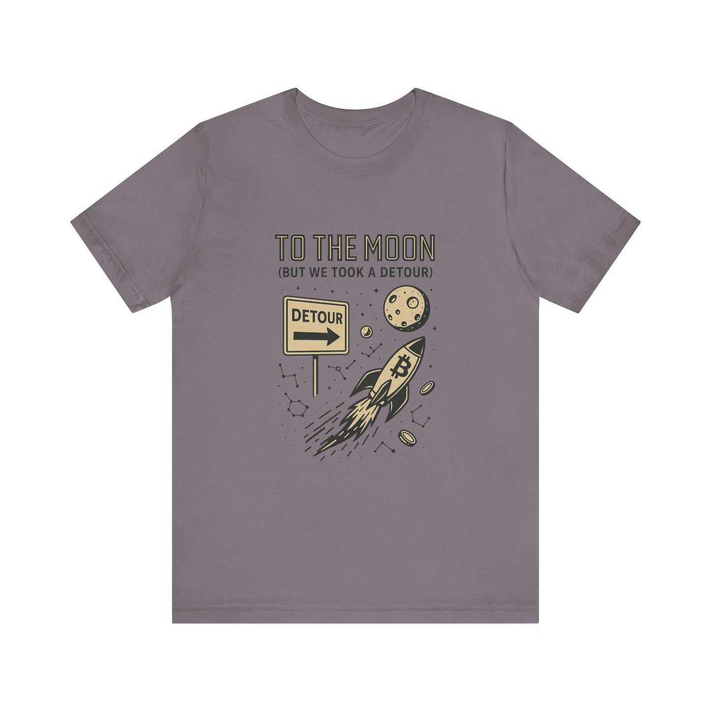 "To The Moon (But We Took a Detour)" Bitcoin Rocket T-Shirt 🚀